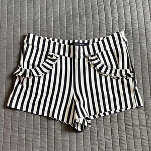 Walter Baker Nordstrom Striped High Waist Shorts Black White Size Small